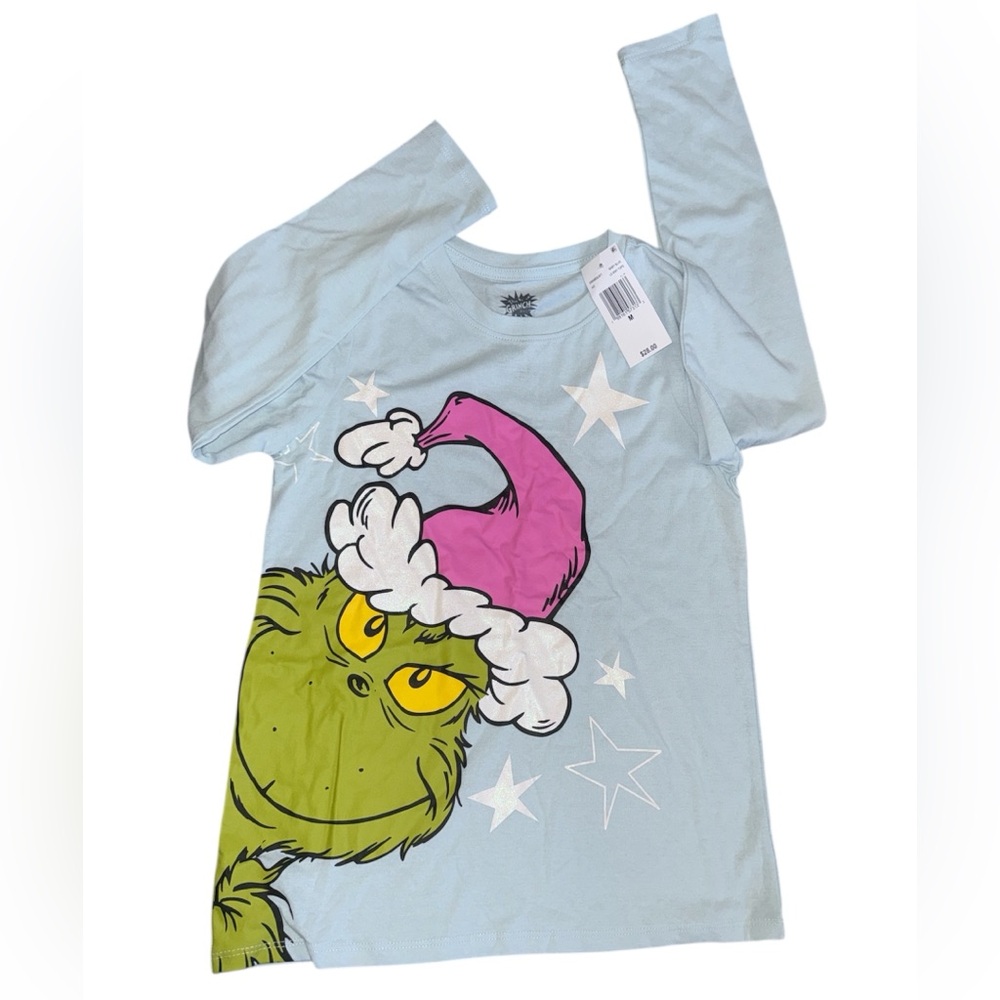 Kids The Grinch peeking Christmas top, long sleeves. Size 10/12. New with tags